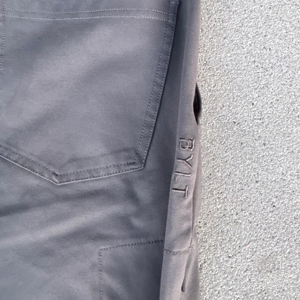 BYLT Premium Basics Everyday Pant Mens 34 Charcoal Grey Tapered Chino Trouser - Picture 11 of 14